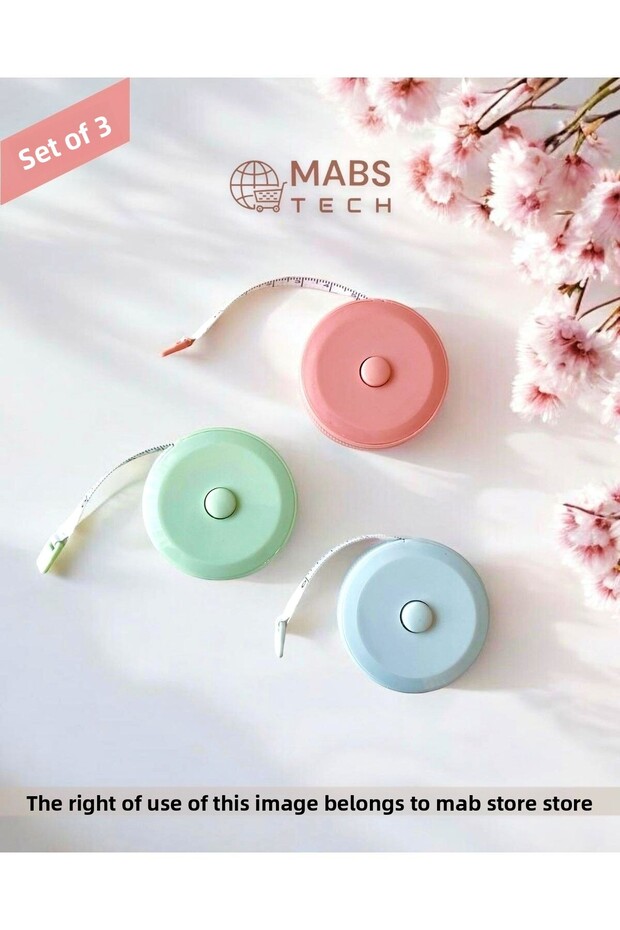 1.5 Meter Automatic Wrap Mini Tape Measure Set of 3 - a Quality - Roller Push Tailor Measuring Tape 150 cm - 1