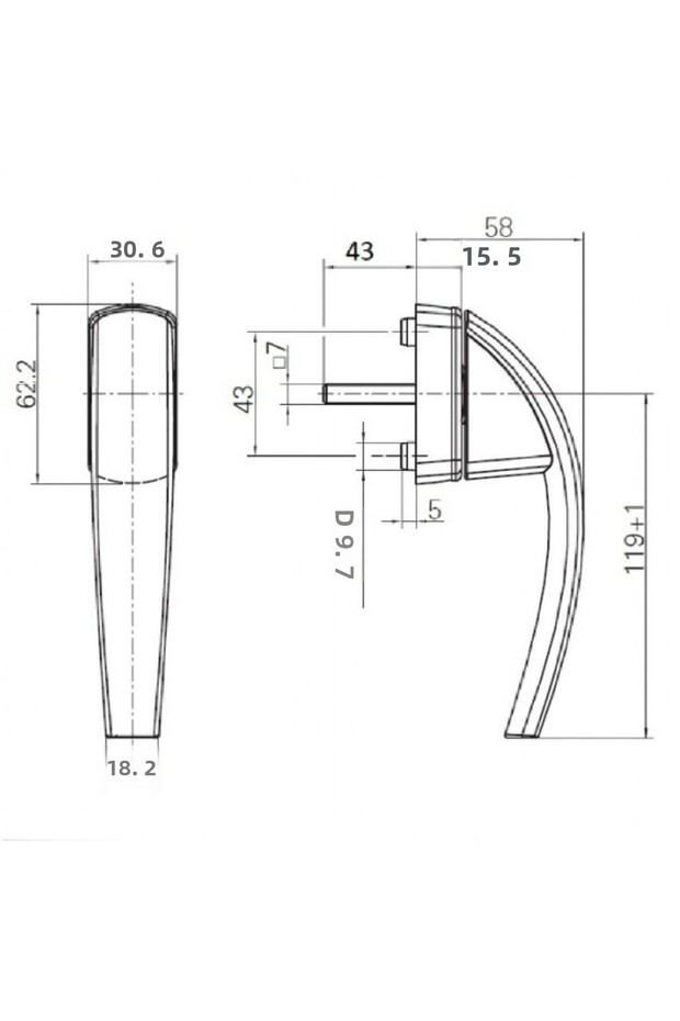 Swing Window Handle Gray - 2