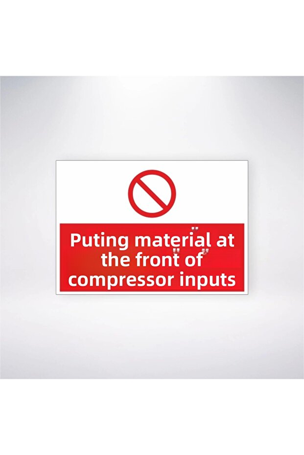 Put Material on the Front of Compressor Inputs Sticker 20X28 cm