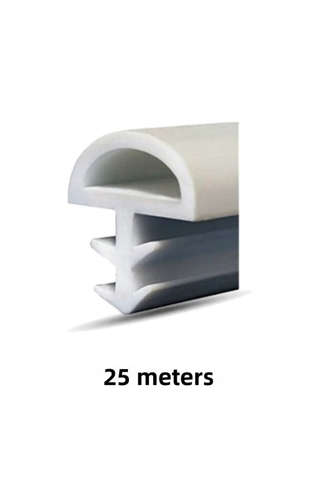 (25 METERS) WHITE D TYPE GASKET (MIDDLE) AMERICAN PANEL DOOR SEAL WITH NAILS