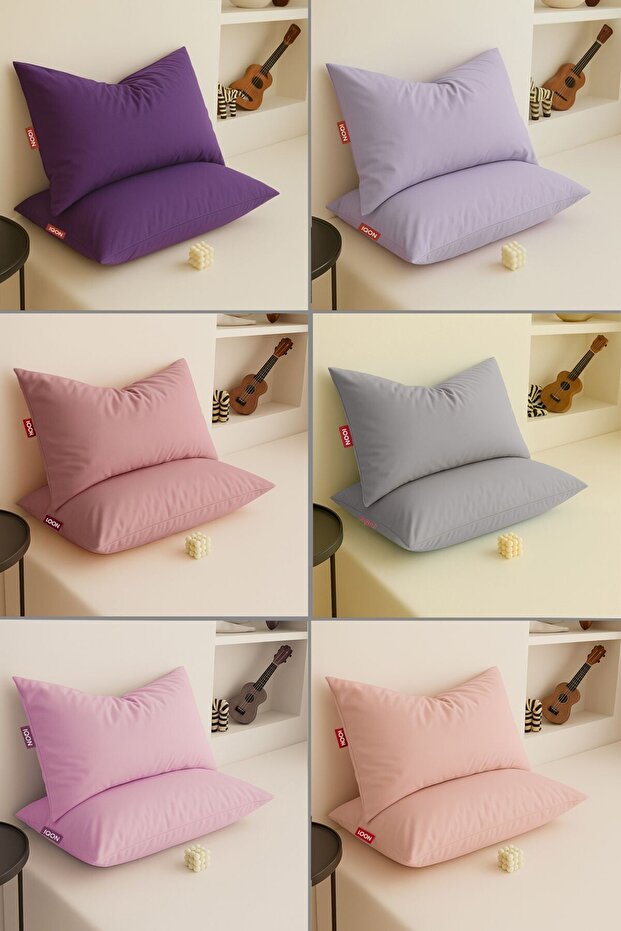 Pillow Case 12 Pieces | Purple | Lilac | Dried Rose | Gray | Pink | Salmon |