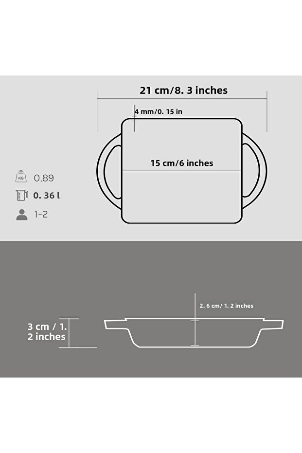 صب مستطيل صب حديد صب مقبض مزدوج قياس 12x15 سم - 5