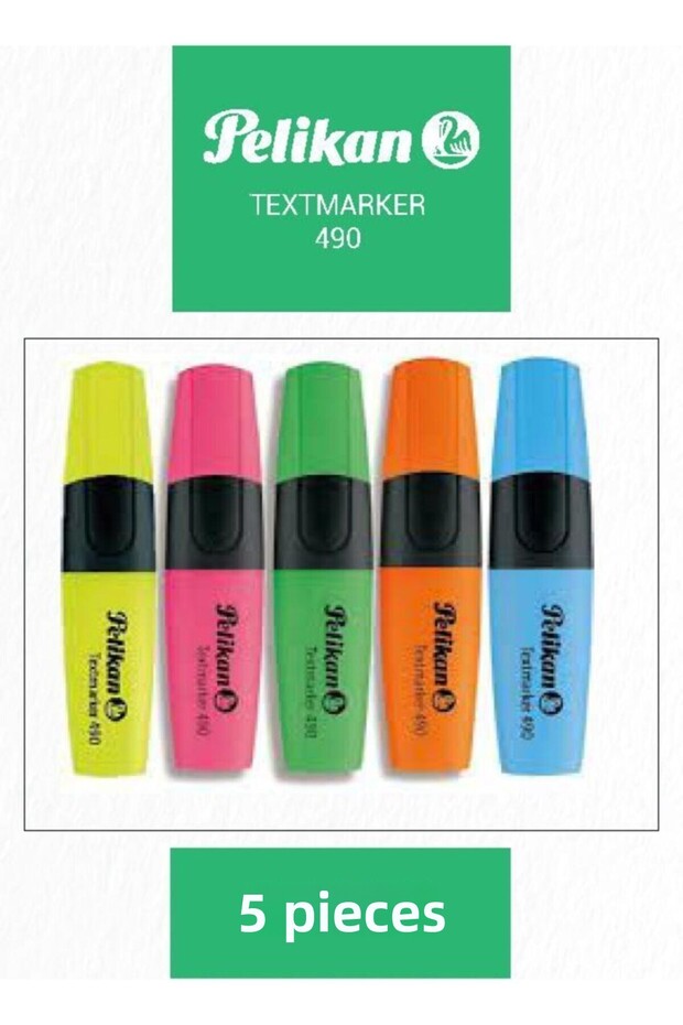 490 Highlighter Marker Pen Set 5 Colors