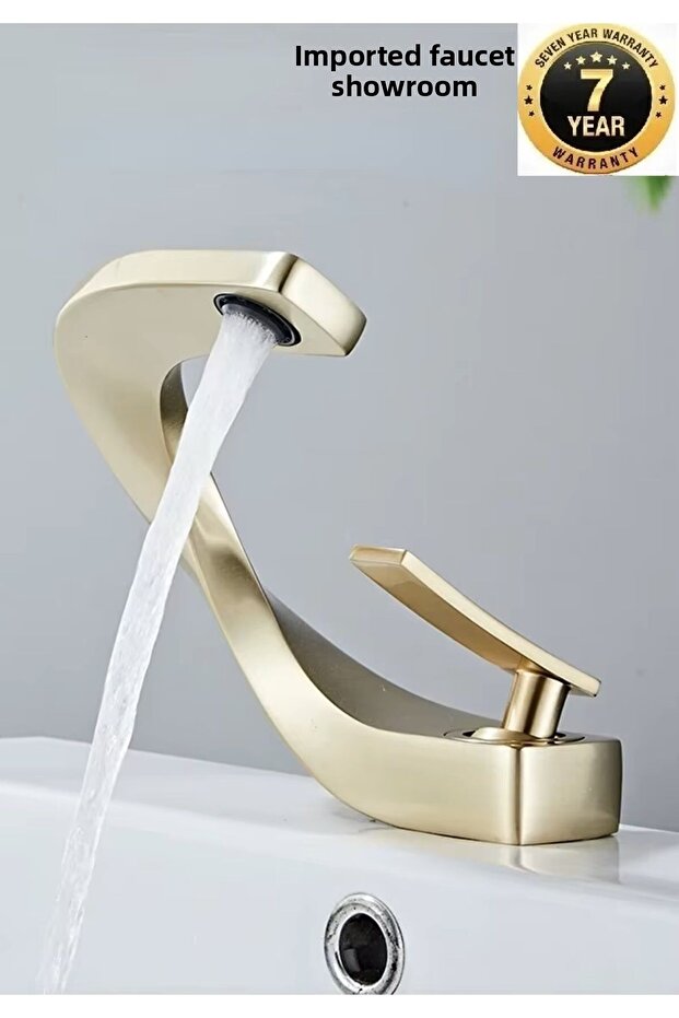 New Design Matte Gold Color Bathroom Sink Faucet - Imported