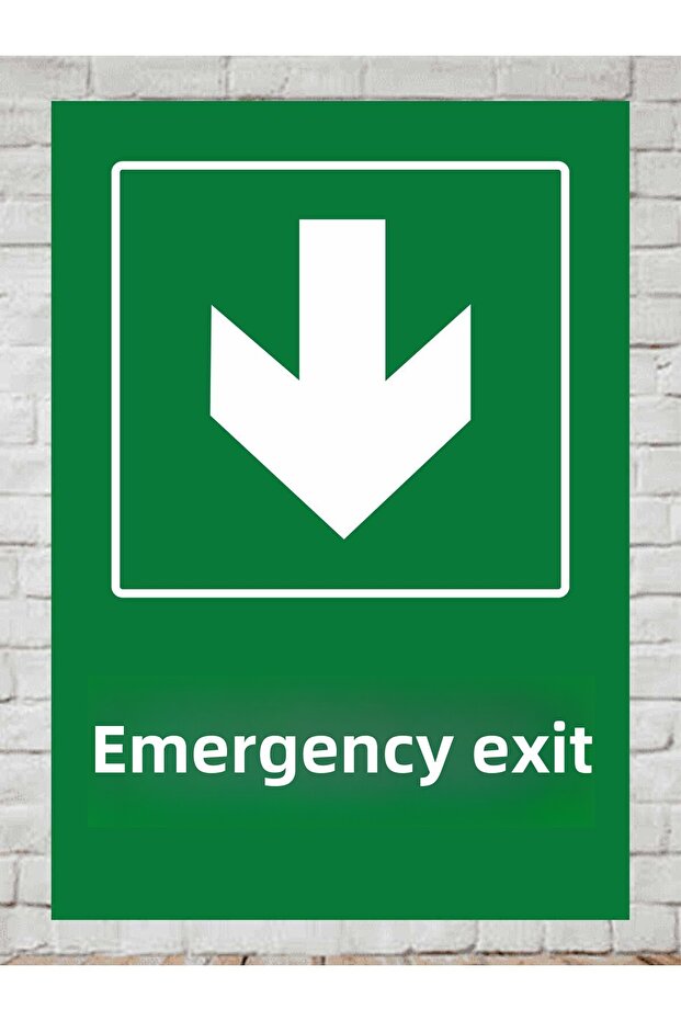 Emergency Exit Sign Board 24X34Cm Pvc