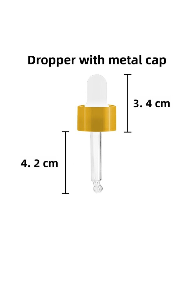 18 mm Metal Ring Glass Rod Dropper Kit Dropper Serum Kit 10 Pieces (Compatible with 10Cc)