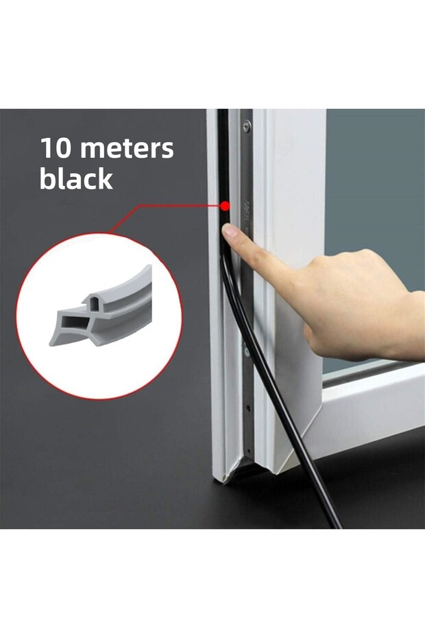 Pimapen Door Window Seal PVC Joinery Wick 10 Meters Black