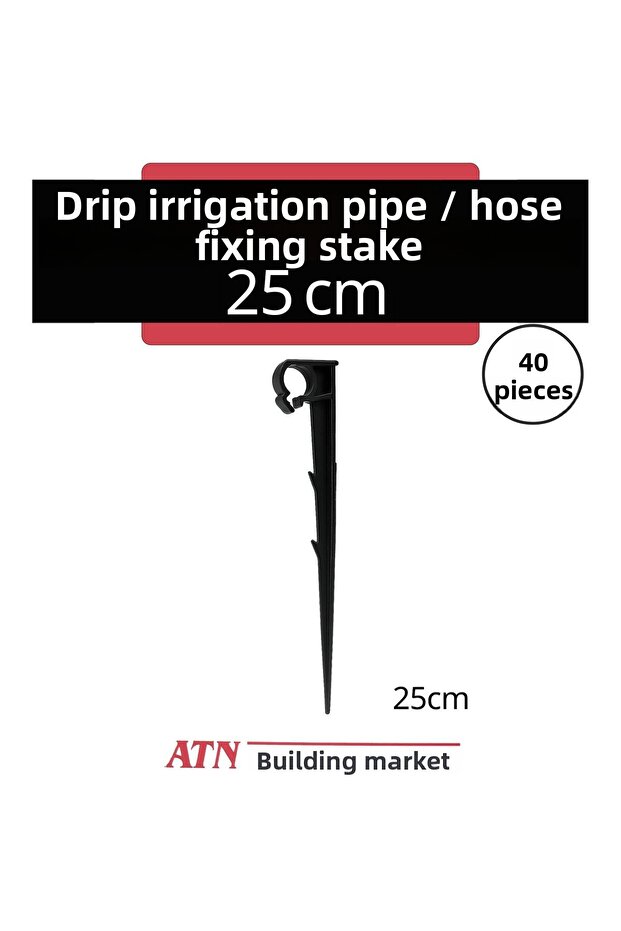 40Pcs 25cm Drip Irrigation Pipe Hose Fixing Peg - Durable Plastic Fixer