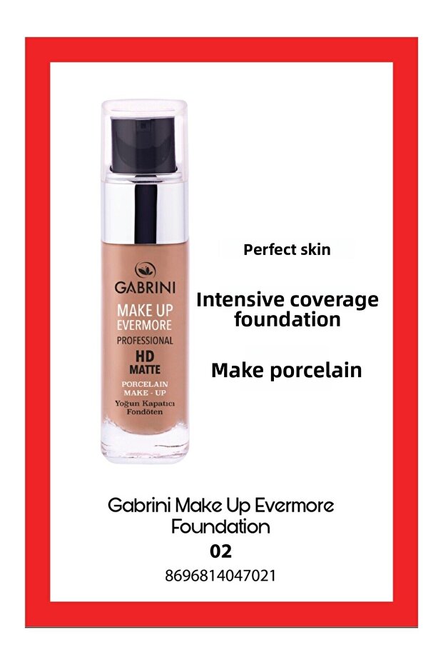 Gabrini Matte Super Foundation Professional Hd Matte Porcelain Foundation No:2 Foundation