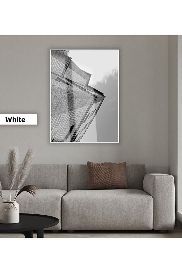 هاريكابيريف | نموذج المبنى باللونين الأبيض والأسود 1 | طاولة زجاجية مقوية بإطار واحد عمودي