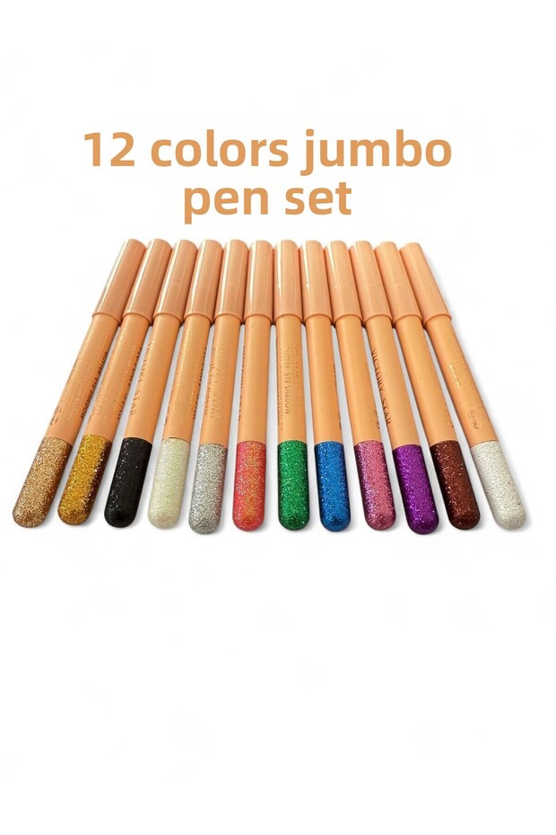 Flora 12 Color Glitter Glitter Jumbo Pen Shadow Set