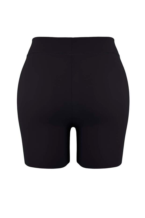 Siyah Yüksek Bel Micro Esnek Örme Büyük Beden Boxer TBBAW26CM00011 - 4