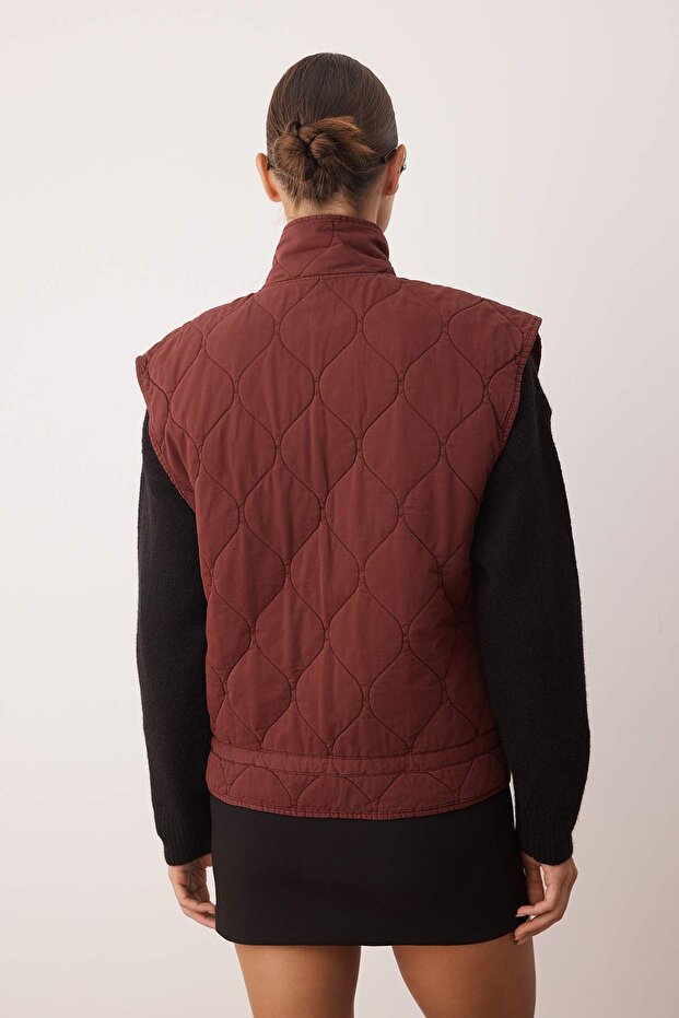 Kahverengi Oversize Yelek TWOAW26YE00032 - 4