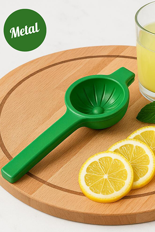 عصارة معدنية مقاومة للصدأ للليمون والحمضيات، تصميم خاص، عصارة ليمون وبرتقال باللون الأخضر - 3