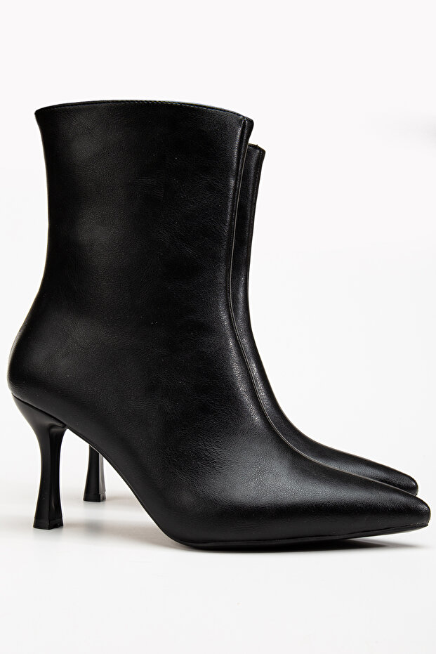 Pointed Toe Thin Heel Black Boots