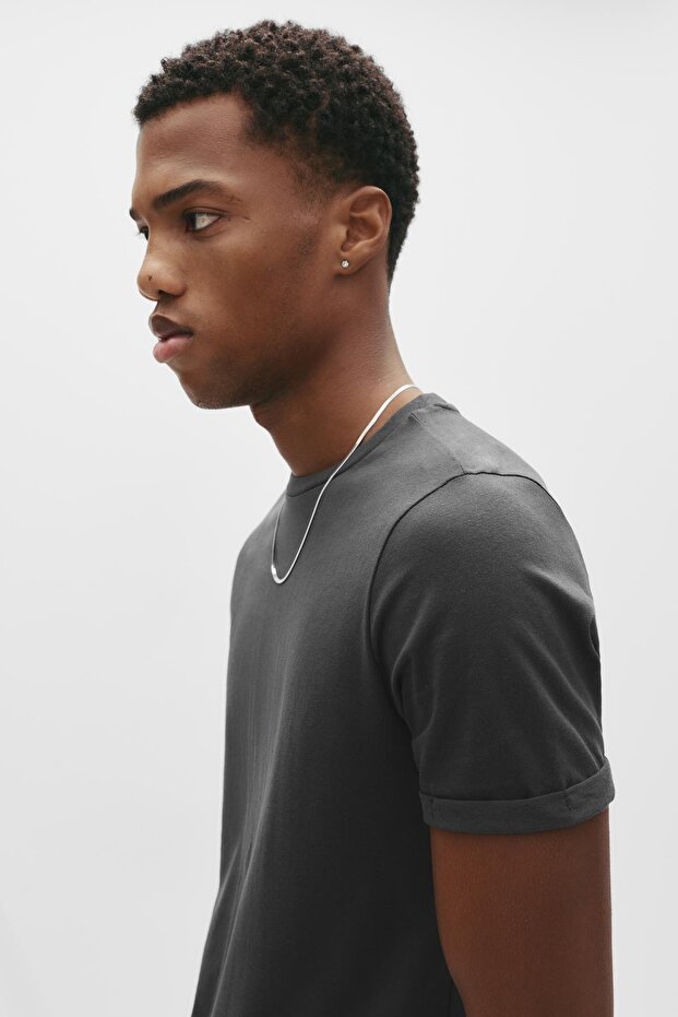 Basic muscle fit tişört - 3