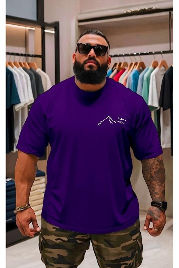 Mountain Printed Plus Size Unisex Printed T-Shirt
