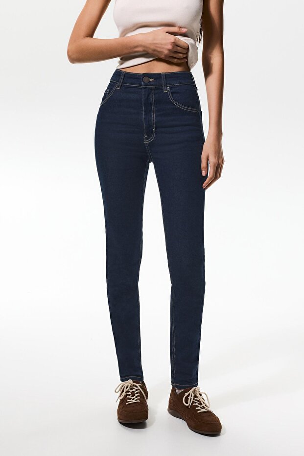 Yüksek bel skinny jean - 5