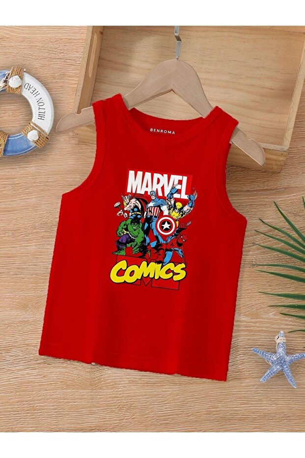 Cartoon Character Printed Sleeveless Children's T-Shirt