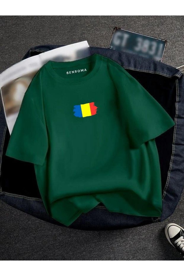 Oversized Romania Flag Printed Unisex T-Shirt Printed