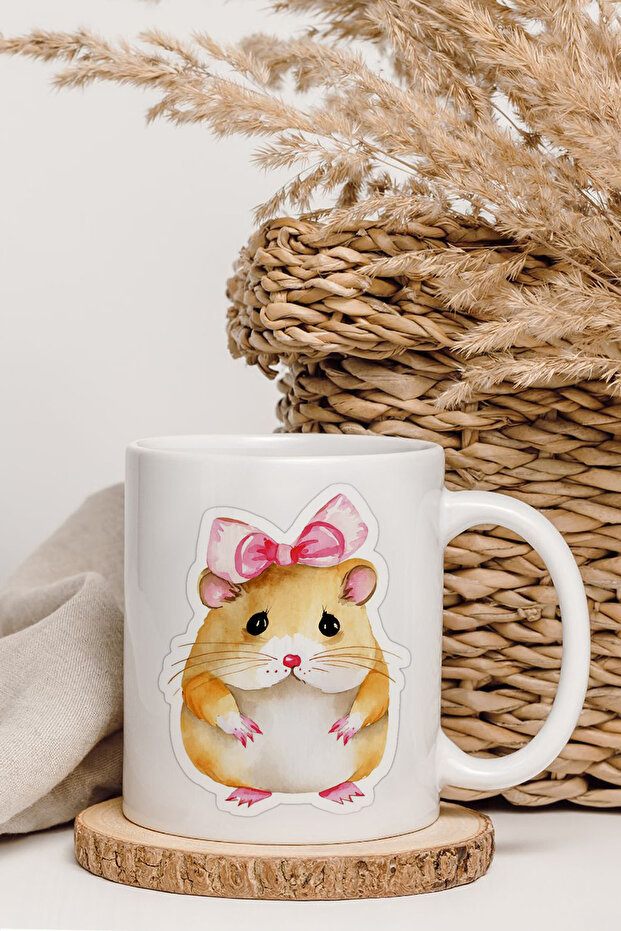 كوب بتصميم هامستر لطيف مع زخرفة - 1