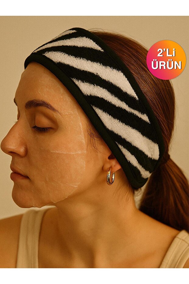 Set of 2 Printed Makeup Practice & Sports Hair Bands