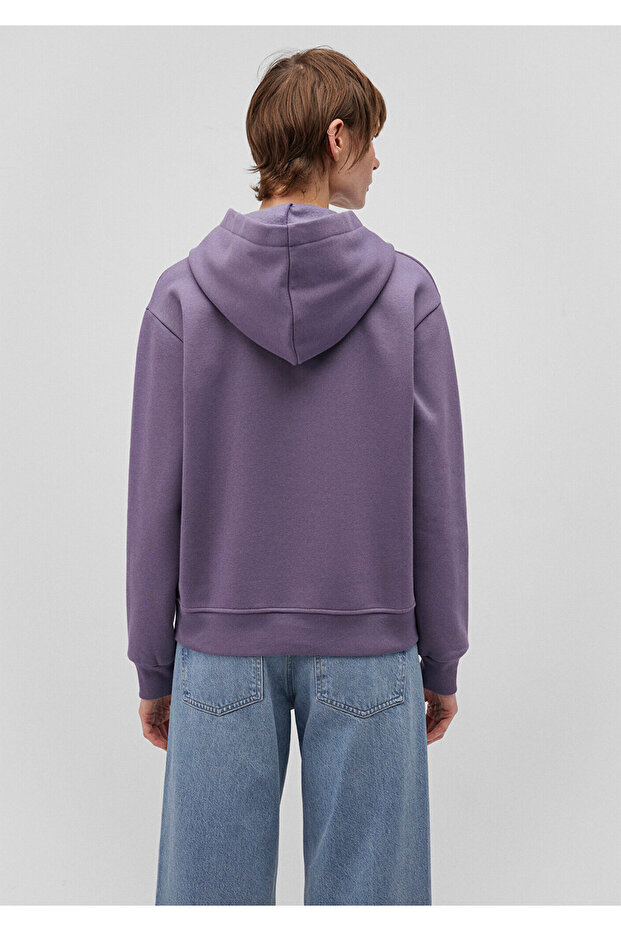 Kapüşonlu Mor Basic Sweatshirt 167299-70608 - 4