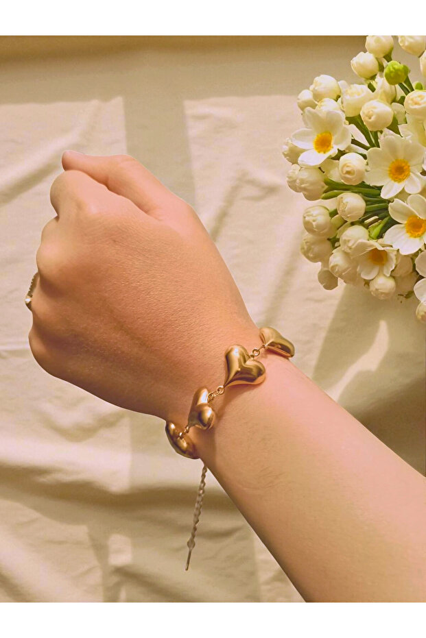 Heart Objects Array Multiple Chain Bracelet Stainless Steel - 3