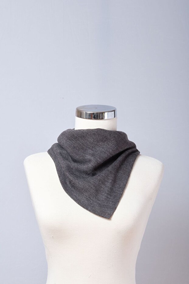 Tek Renk Triko Fular - 3