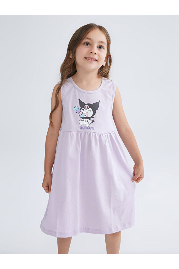 Kuromi Printed Girl's Combed Cotton Dress