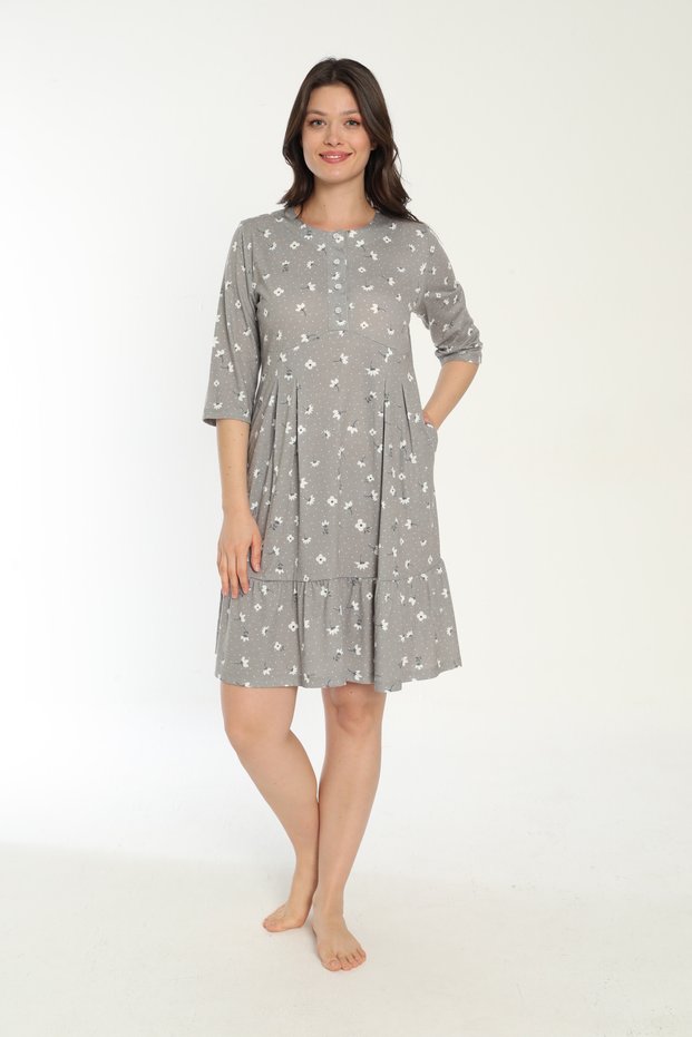 Women's Cotton Viscose Fabric Floral Summer Dress 7673
