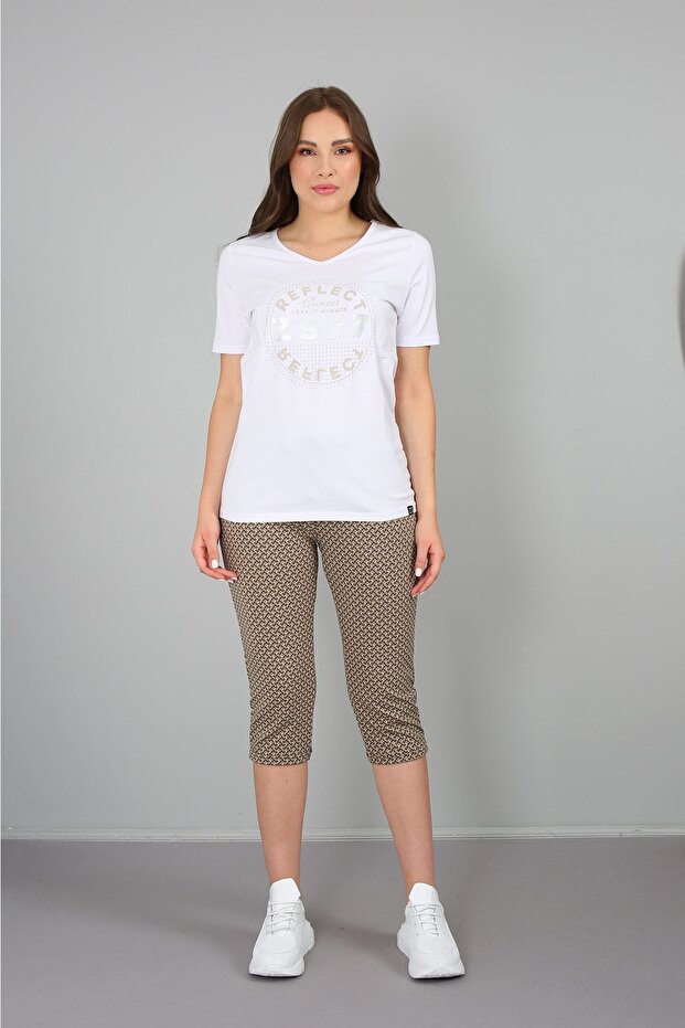 Patterned Combed Cotton Capri - 2