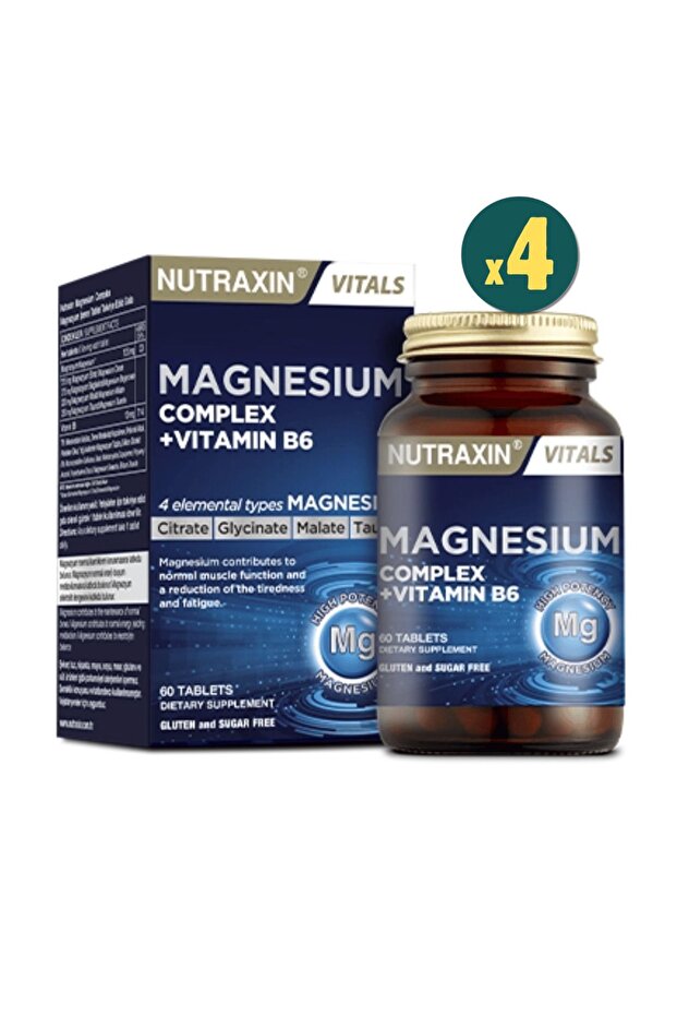 Magnesium Complex Vitamin B6 60 Tablet 4 Adet - 1