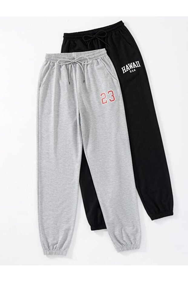 BLACK AND GRAY TRACKPOT BOTTOM 2-PIECE SUIT 23/HAWAII