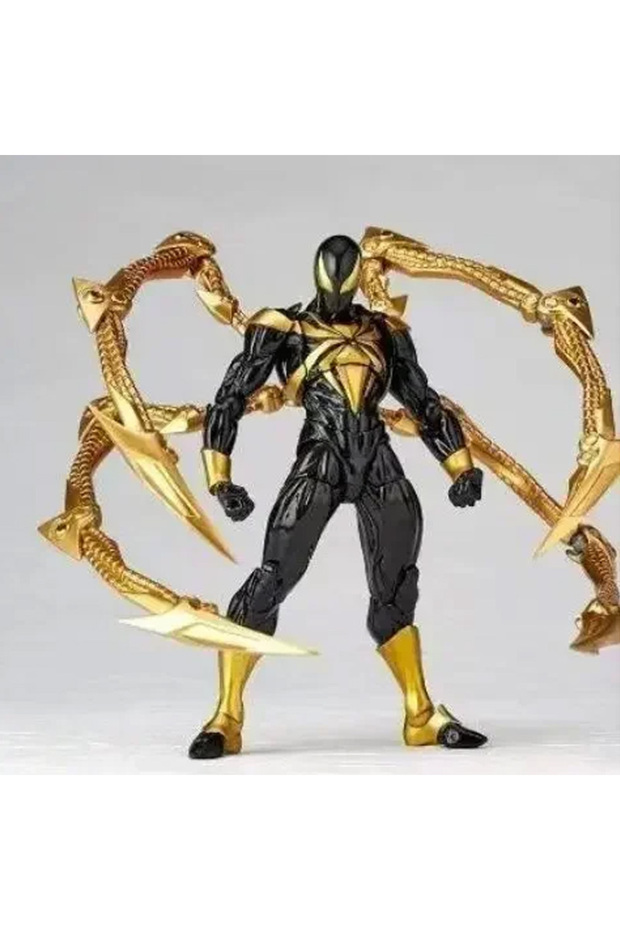 B With Box New Amazing Yamaguchi Animation Kaiyodo Iron Spiderman Ation Figure Collection Mod