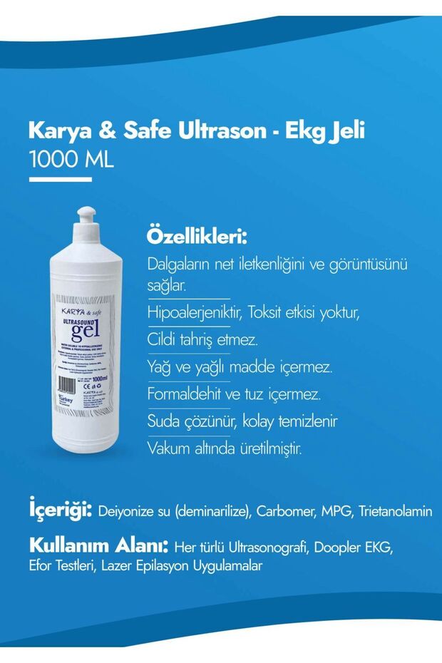Ultrason (EKG) Jeli 1000 ML (1 Litre) - 12 Adet - 4