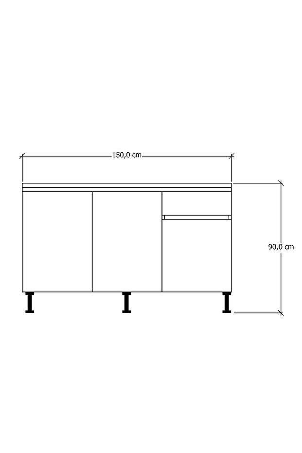 150 CM POYRAZ MUTFAK ALT MODÜL EVYELİ - 6