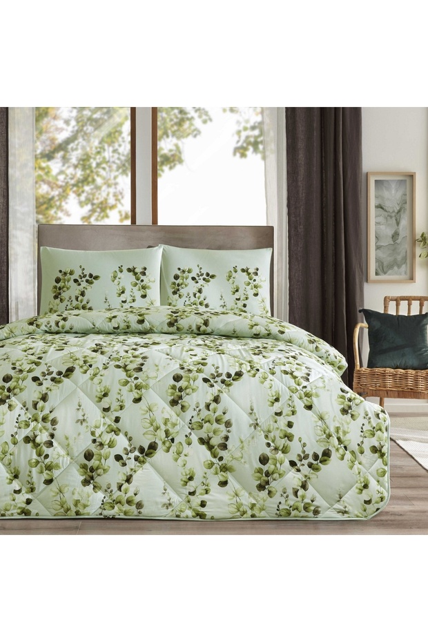 Taç Sarne Ranforce Tek Kişilik Yorgan Set Yeşil - 1