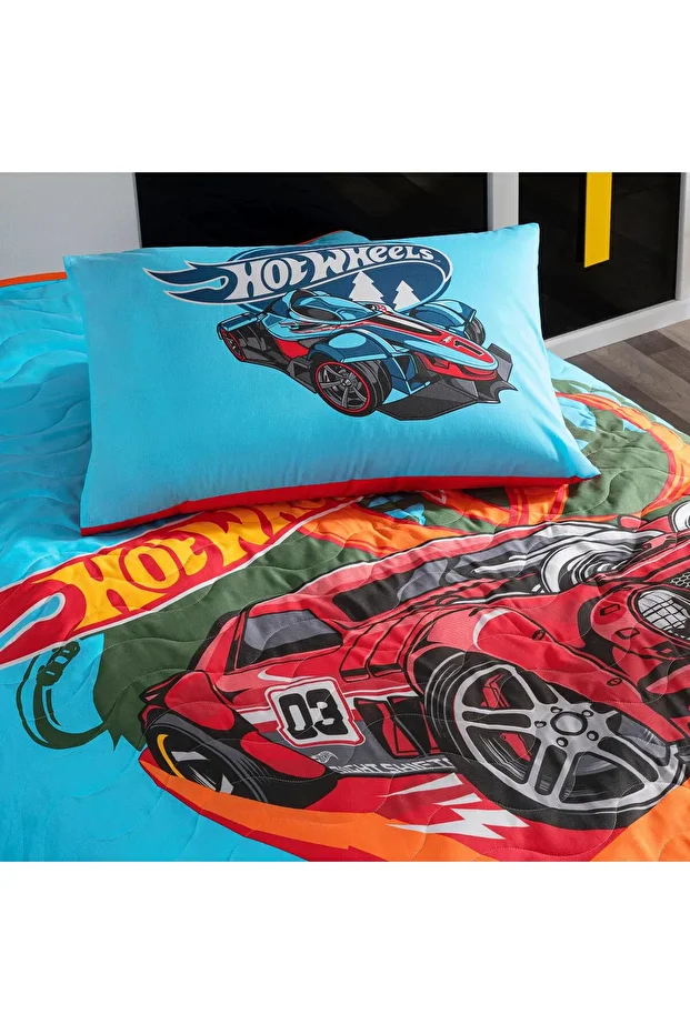 Lisanslı Hot Wheels Tek Kişilik Yatak Örtüsü Seti - 2
