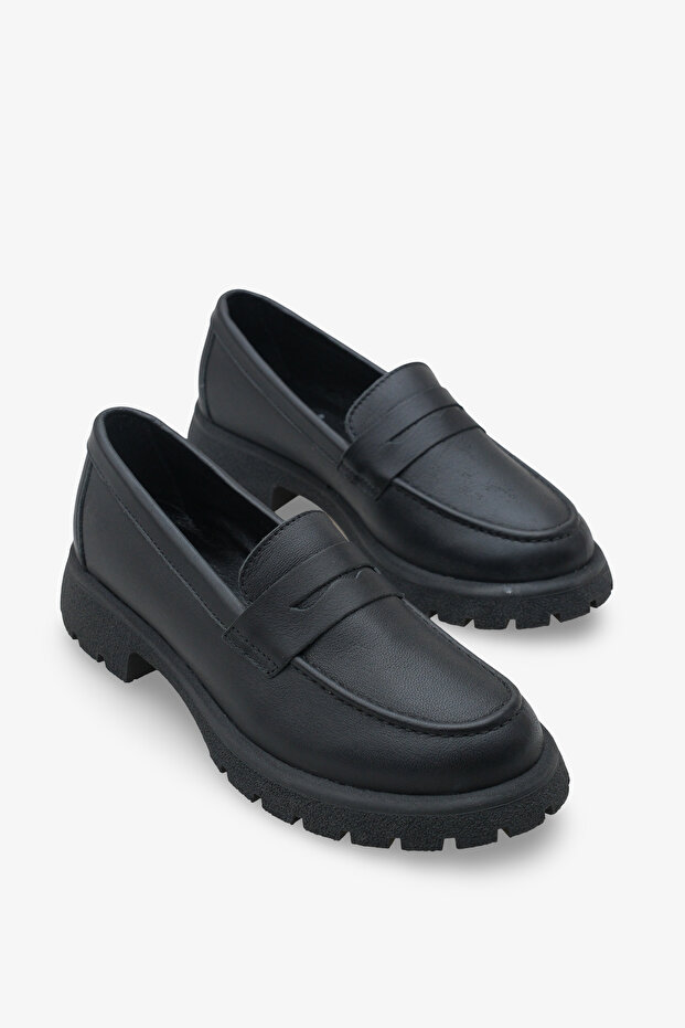 kadın hakiki deri loefar yüksek taban günlük ayakkabı mery - 1