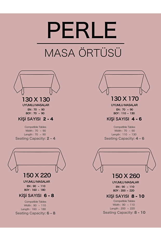 Daily Series Kadife Dokulu Buğulu Gül Rengi Masa Örtüsü - 7