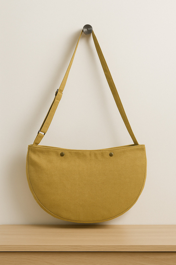 Pars Hurkel XL Shoulder Bag 44X28Cm Canvas Woven Fabric Large Volume Bag with Double Layer Inner Pocket