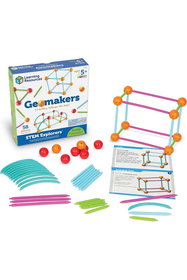 STEM Explorers Geomakers - 58 Pieces, 10 Building challlenges, Ages 5+ STEM Toys for Kids - 1