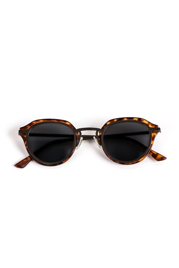 Bumble Unisex Black Leopard Metal Luxury Sunglasses
