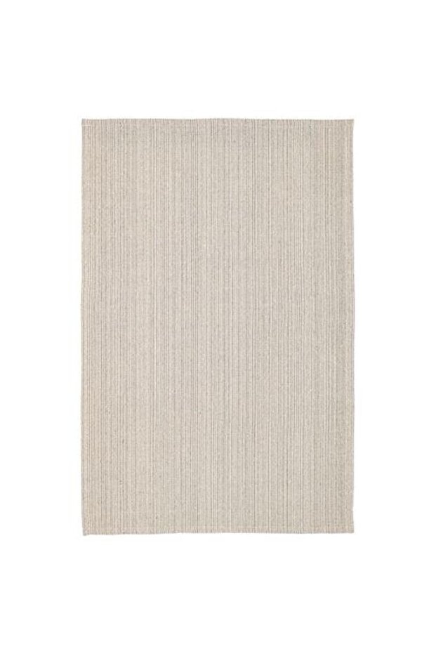 سجادة طبيعية رفيعة 120x180 سم 100% قطن MeridyenDukkan أبيض فاتح 2 مم - 1