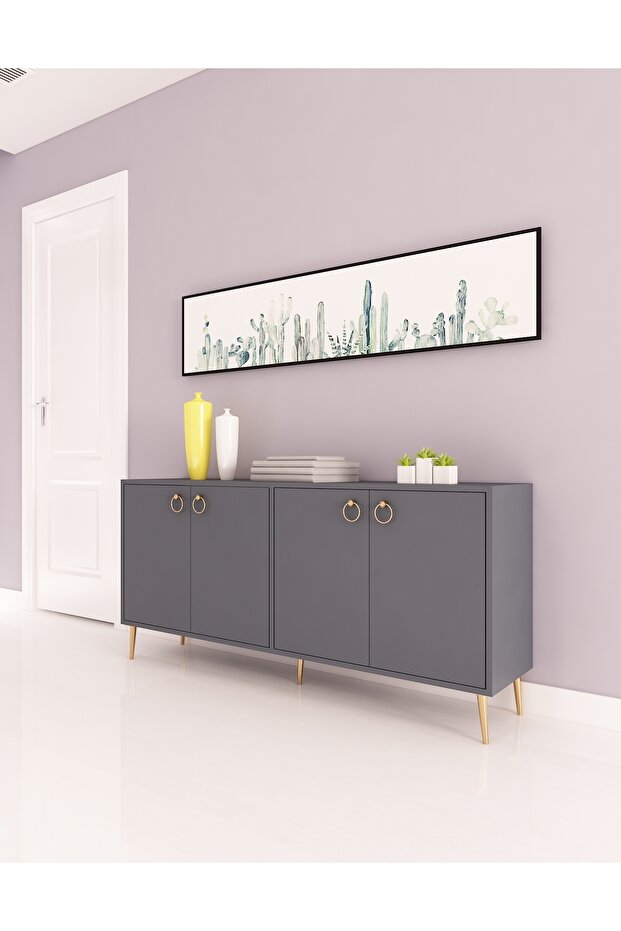 Lara Konsol | Antrasit - Antrasit - 3