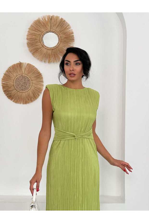 Bel Detaylı Piliseli DANIEL Elbise - 8