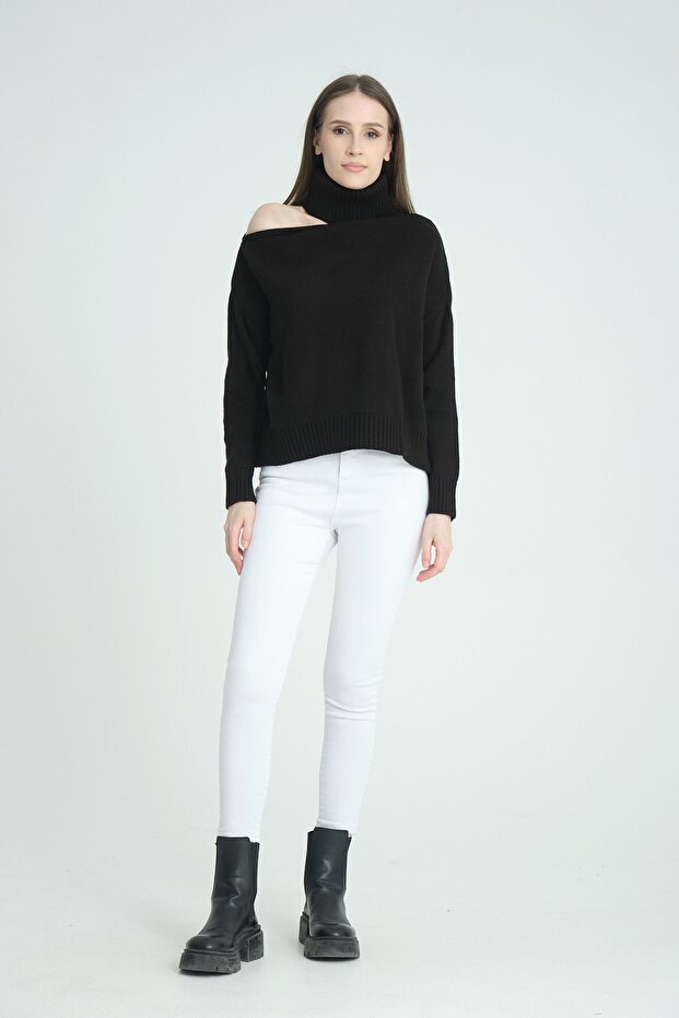 Pulover oversize cu umeri înalți - 4