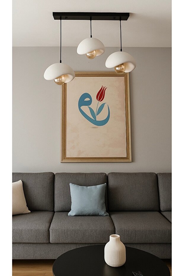 Moon Light Evo 3 - 3 Lü Sarkıt Avize Rustik E27 Modern Avize Bohem Beton Görünüm - 1