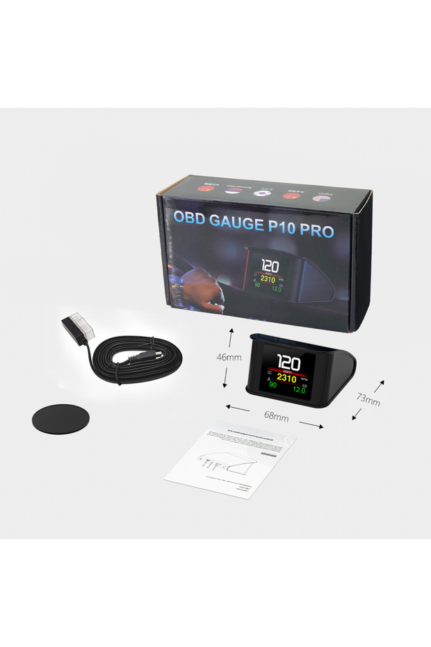 P10 Pro Head Up Display On-board Computer Car Digital OBD2 Mileage OBD Driving Computer Display S... - 6